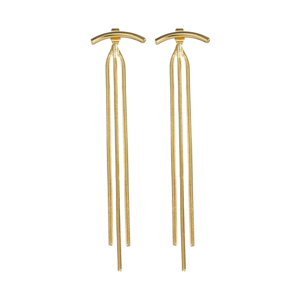 Vintage Earrings Geometric Statement Gold Metal Drop Trendy Earings