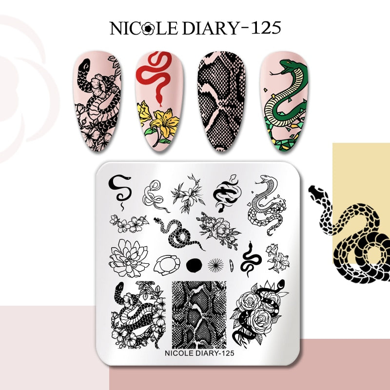 Abstract Face Design Stamp Plates Leaf Flower Nail Art Stamping Template Printing Stencil Image Tool