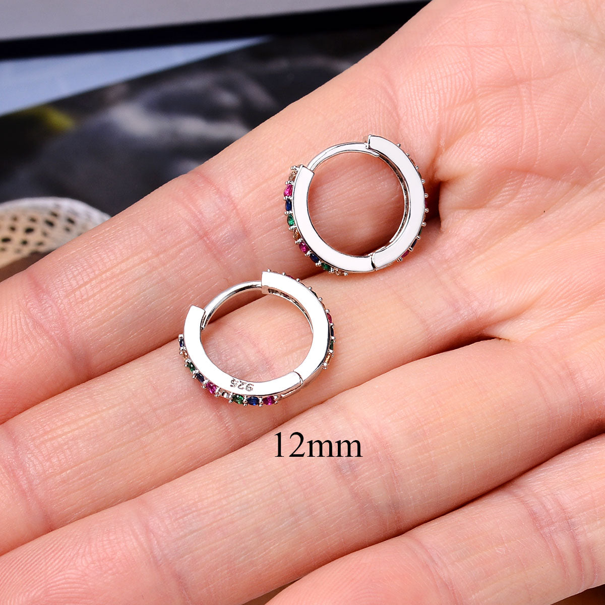 2 Pcs Rainbow Tiny Rings Cartilage Small Helix Piercing Conch Earlobe Tragus Circle