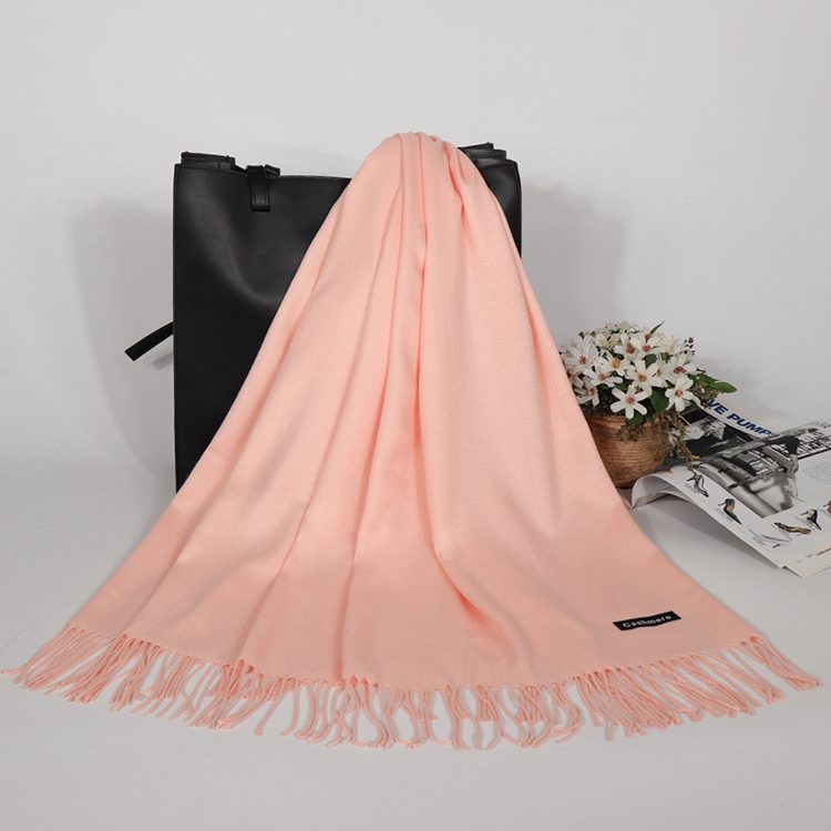 Winter Cashmere Scarf Luxury Scarves Lady Tassel Solid Shawl Wraps Foulard Tippet Pashmina