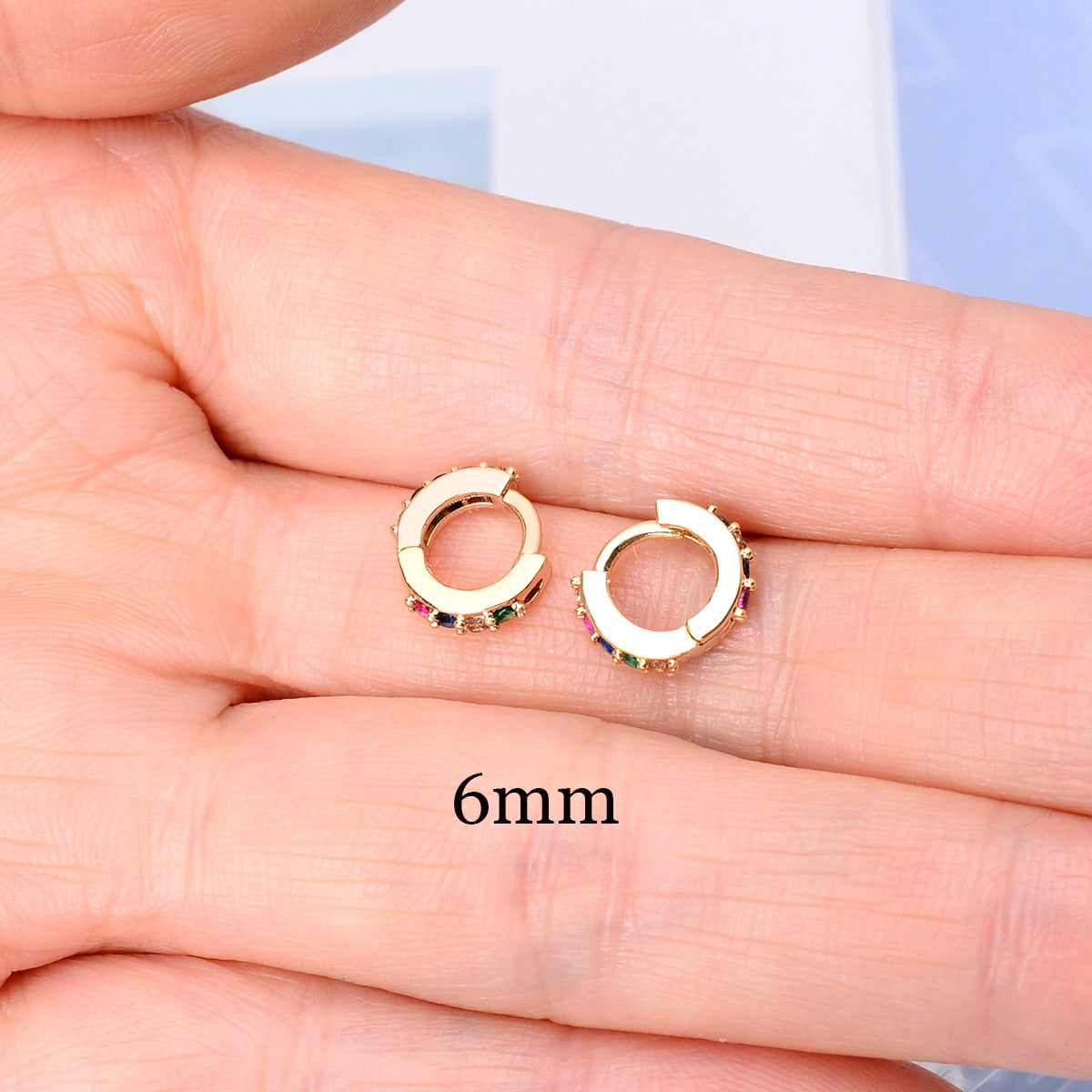 2 Pcs Rainbow Tiny Rings Cartilage Small Helix Piercing Conch Earlobe Tragus Circle