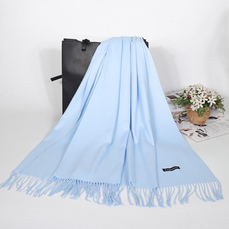 Winter Cashmere Scarf Luxury Scarves Lady Tassel Solid Shawl Wraps Foulard Tippet Pashmina