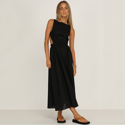 Sexy Spaghetti Strap Backless Maxi Dress Vintage Elegant Party Dress