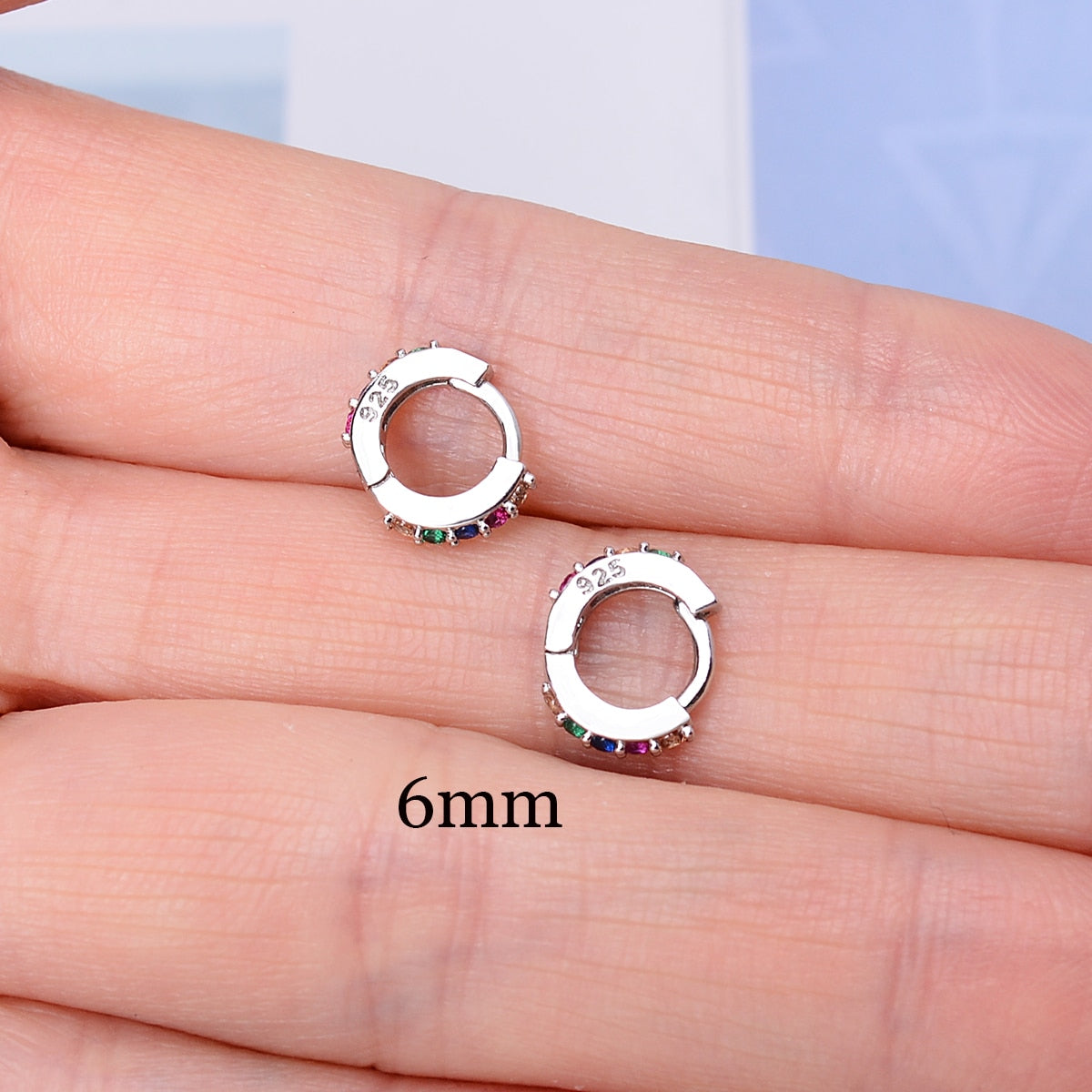 2 Pcs Rainbow Tiny Rings Cartilage Small Helix Piercing Conch Earlobe Tragus Circle