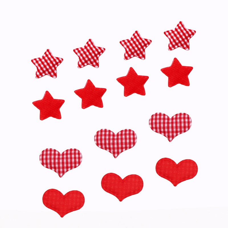 50 PCS Red Scottish Checked Fabric Christmas star party wedding Diy decoration gift packing