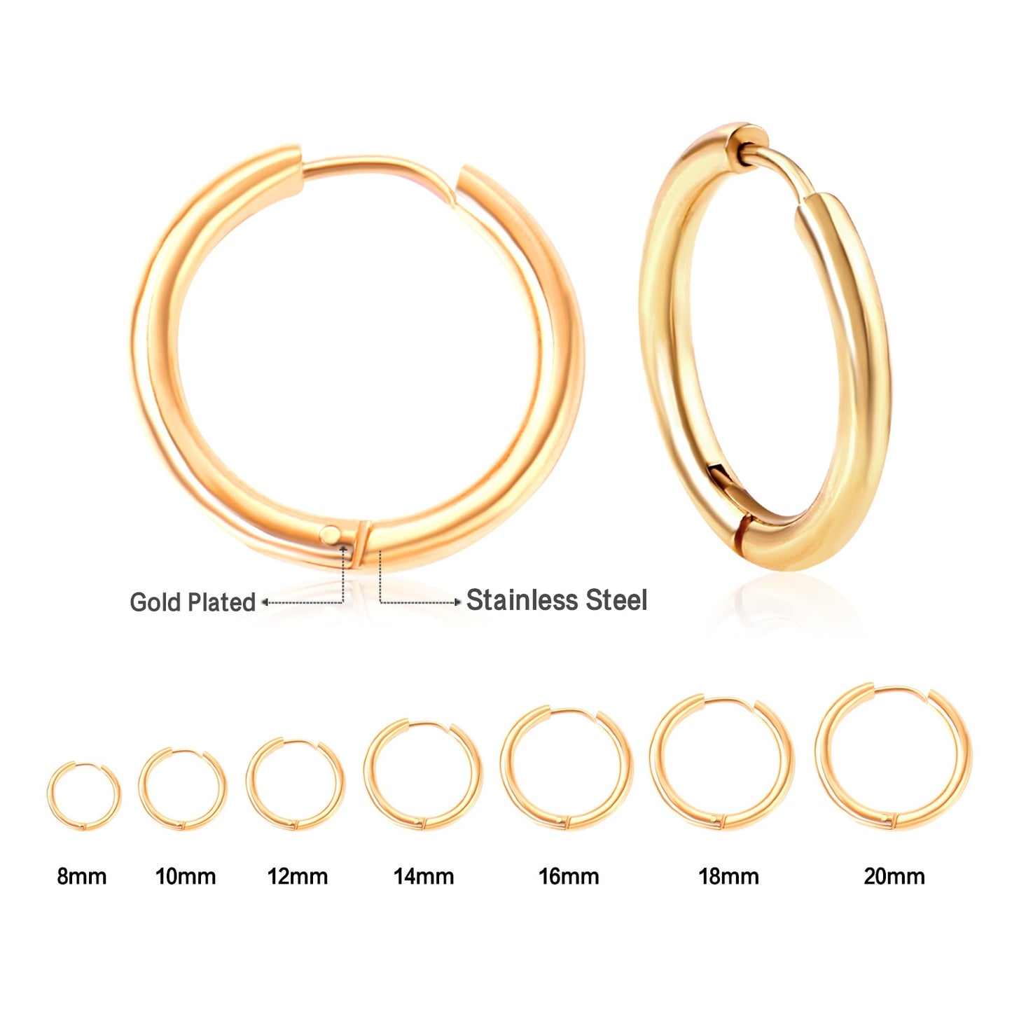 1Pairs/2pcs Trendy Small Hoop Earrings Coloful Round Circle Anti-allergy Brinco Accessories