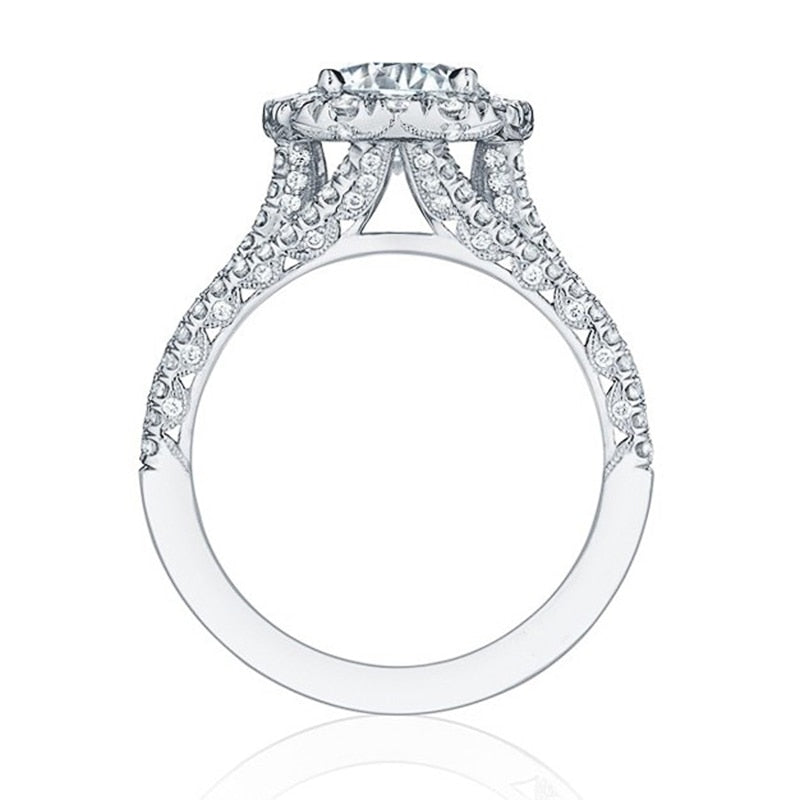 Trendy Women Rings with Brilliant Cubic Zirconia Luxury Engagement Rings