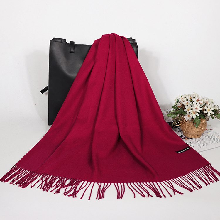 Winter Cashmere Scarf Luxury Scarves Lady Tassel Solid Shawl Wraps Foulard Tippet Pashmina