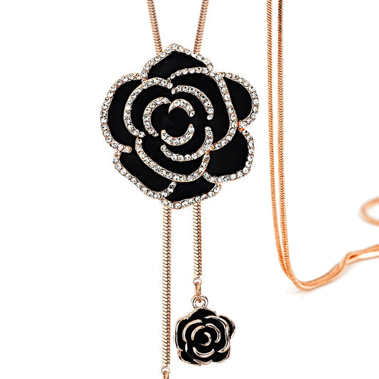 Camellia Sweater Necklaces Long Necklace Trend Flower Rose Luxury Brand Jewelry