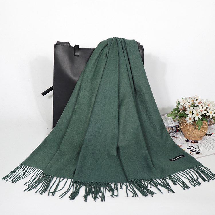 Winter Cashmere Scarf Luxury Scarves Lady Tassel Solid Shawl Wraps Foulard Tippet Pashmina