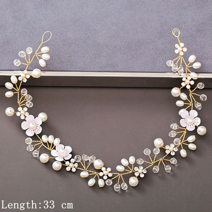 Pearl Rhinestone Headband Wedding Hair Accessories Bride Tiara Headband