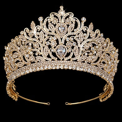 Crown Hadiyana Hair Jewelry Vintage Luxury Rhinestone Wedding Hair Accessories