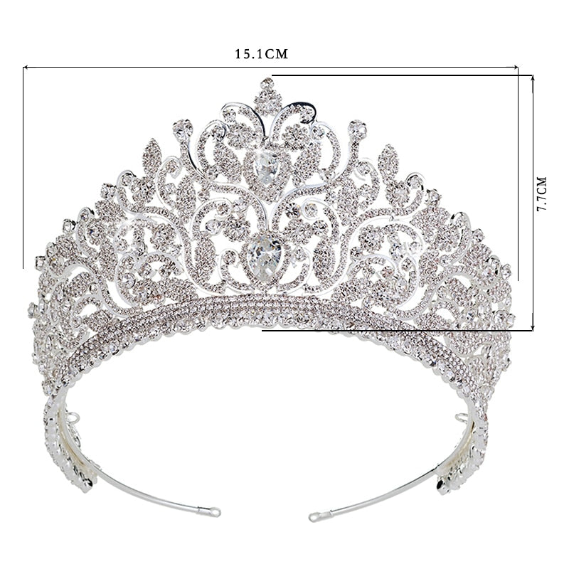 Crown Hadiyana Hair Jewelry Vintage Luxury Rhinestone Wedding Hair Accessories