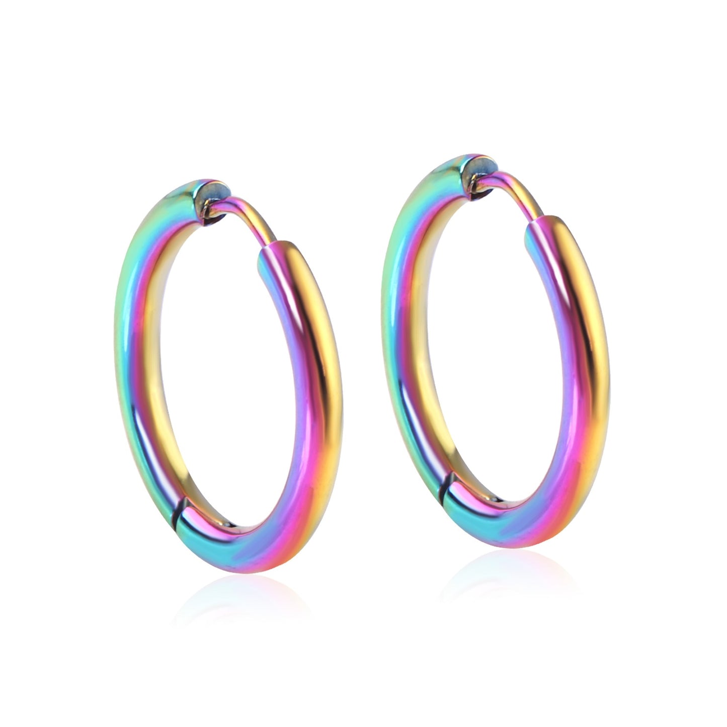 1Pairs/2pcs Trendy Small Hoop Earrings Coloful Round Circle Anti-allergy Brinco Accessories