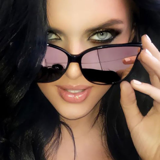 Fashion Color Luxury Flat Top Cat Eye Elegant Sunglasses Woman Oculos De Sol Men Twin Beam Oversized Sun Glasses UV400