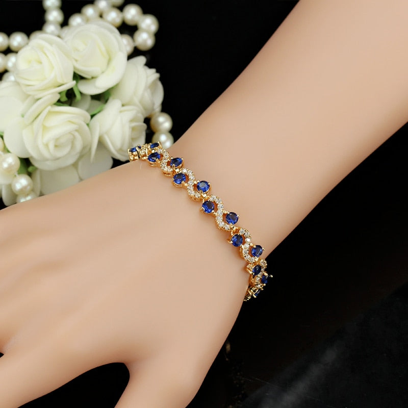 Zircons Design Trendy Cubic Zirconia Stone Crystal Bracelet Jewelry