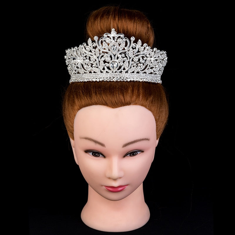 Crown Hadiyana Hair Jewelry Vintage Luxury Rhinestone Wedding Hair Accessories