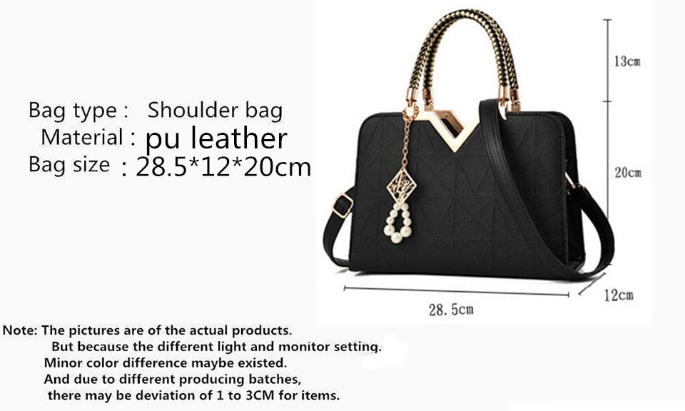 Women Multi-Pocket Zipper Shoulder Bag PU Leather Crossody Bag