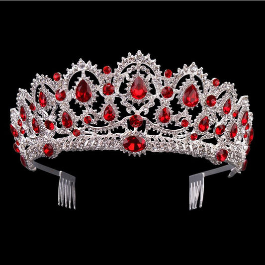 Crystal Tiaras Vintage Gold Color Rhinestone Pageant Crowns Comb Baroque Wedding Hair Accessories