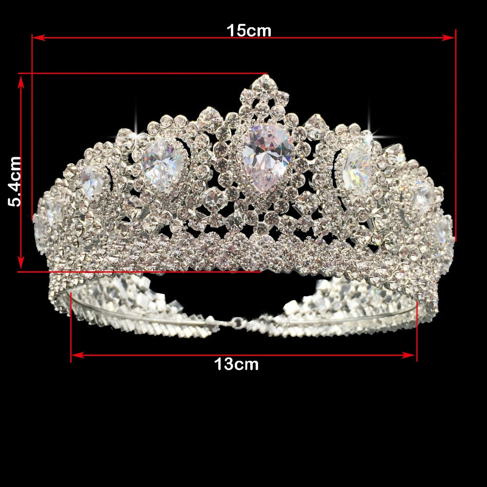 Bling Wedding Crown Diadem Tiara With Zirconia Crystal Tiaras and Crowns