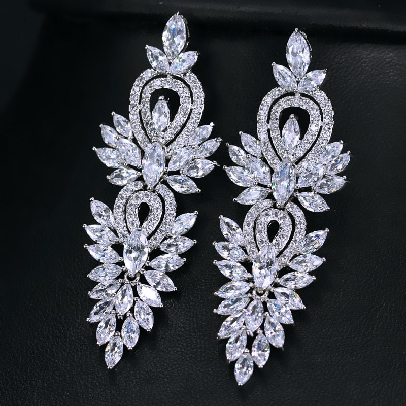 Vintage Gorgeous Cubic Zirconia Luxury Bridal Earring