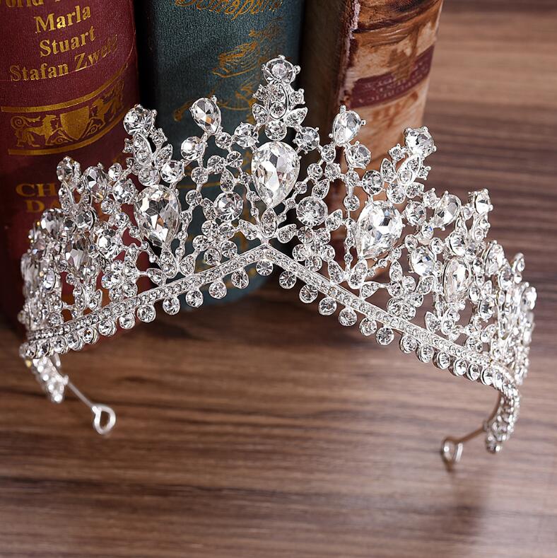 Crystal Big Queen Crowns Bridal Wedding Hair Accessories Jewelry Bride Tiaras Headbands