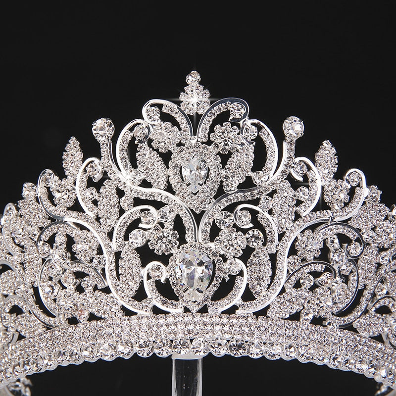 Crown Hadiyana Hair Jewelry Vintage Luxury Rhinestone Wedding Hair Accessories