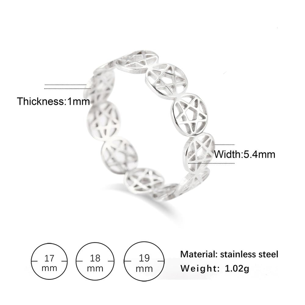 Stainless Steel Pentagram Star Couple Ring Casual  Celtics Knot Finger Rings