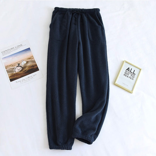 Autumn and winter pants thickened warmth and velvet loose pajamas loose closed trousers home pants