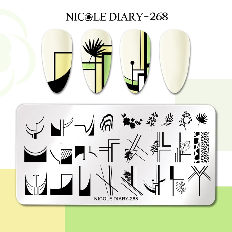 Abstract Face Design Stamp Plates Leaf Flower Nail Art Stamping Template Printing Stencil Image Tool