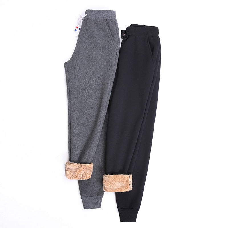 Women Winter Thick Lambskin Cashmere Pants Warm Casual Cotton Pants Loose Harlan Trousers