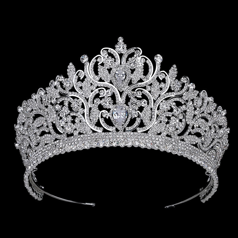 Crown Hadiyana Hair Jewelry Vintage Luxury Rhinestone Wedding Hair Accessories