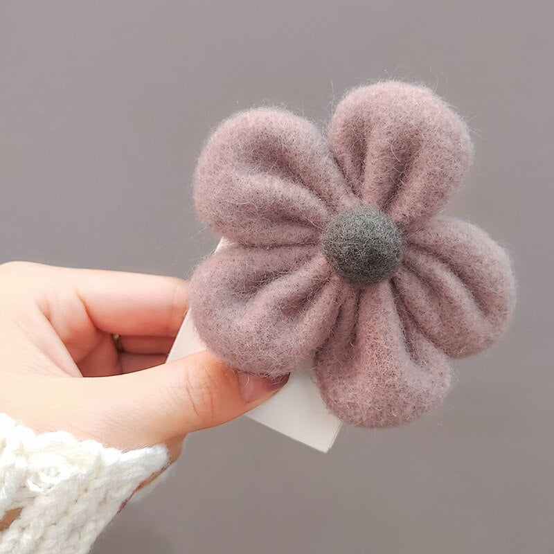 High Elastic Hair Band Plush Flower Hair Clip Scrunchies Girls Sweet Popular Hair Accessories