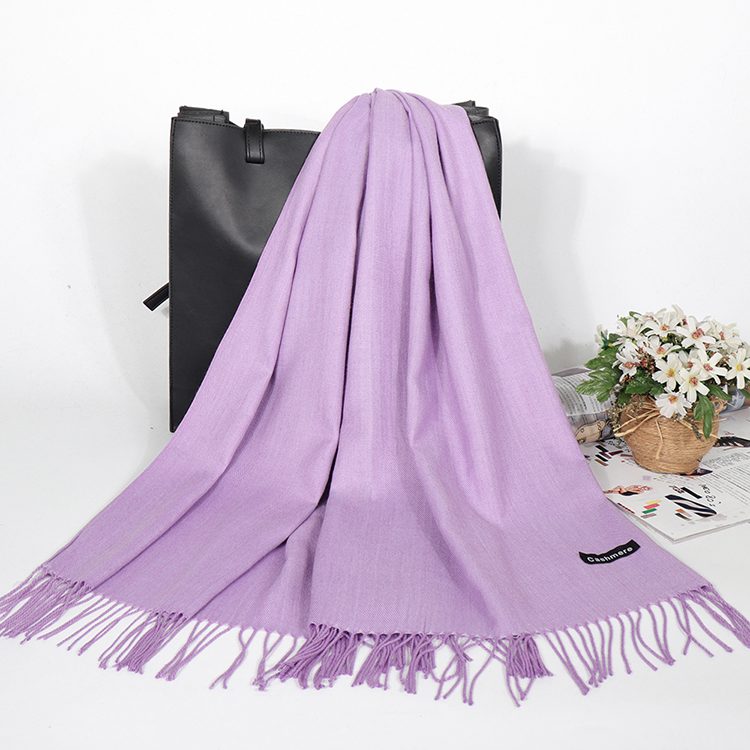 Winter Cashmere Scarf Luxury Scarves Lady Tassel Solid Shawl Wraps Foulard Tippet Pashmina