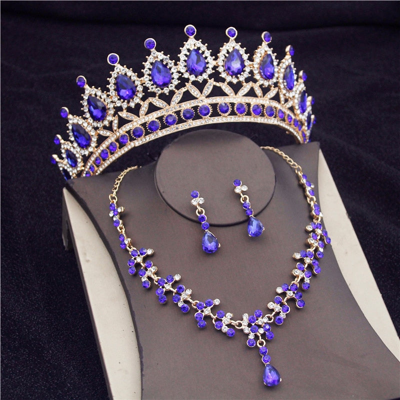 Gorgeous Crystal Bridal Jewelry Sets Tiaras Earrings Necklaces Set Wedding Set