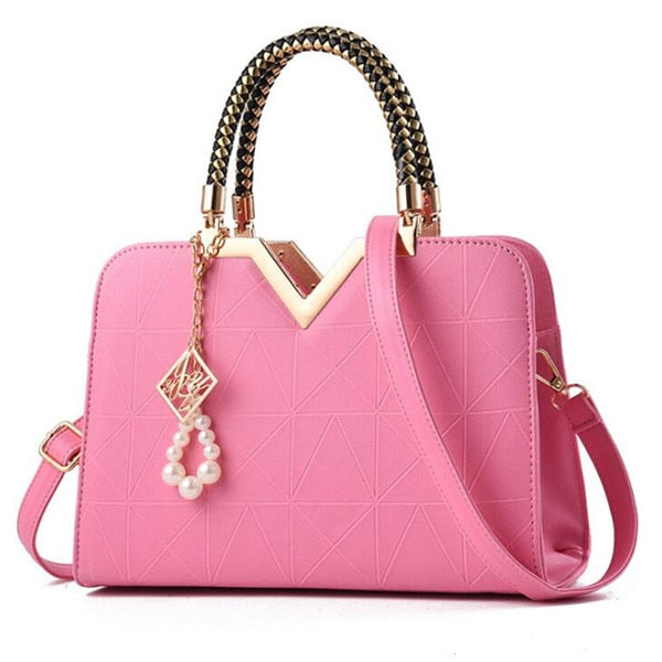 Women Multi-Pocket Zipper Shoulder Bag PU Leather Crossody Bag