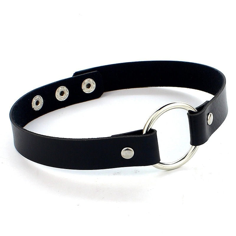 Woman Black Punk Choker Collar Necklace Pu Leather Goth Rivets Choker Jewelry