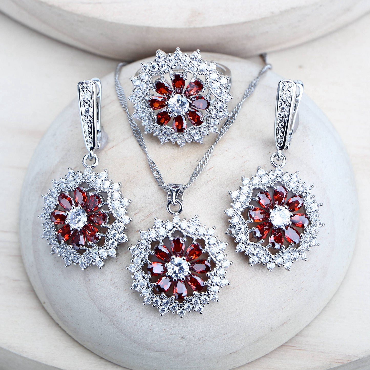 Silver 925 Cubic Zirconia Costume Jewelry set