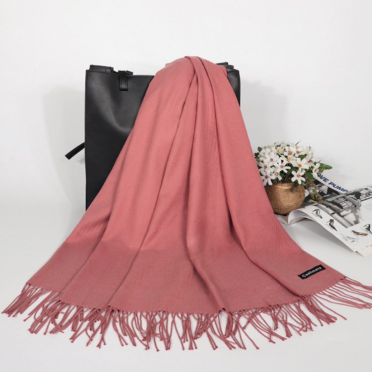 Winter Cashmere Scarf Luxury Scarves Lady Tassel Solid Shawl Wraps Foulard Tippet Pashmina