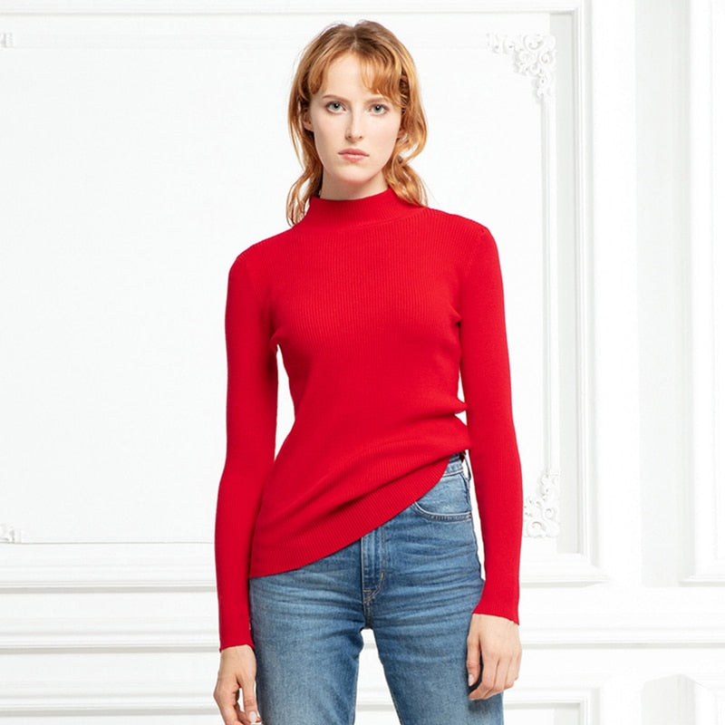 Autumn Winter Top Pull Femme Turtleneck Pullovers Sweaters Long Sleeve Slim Oversize Korean Women Sweater