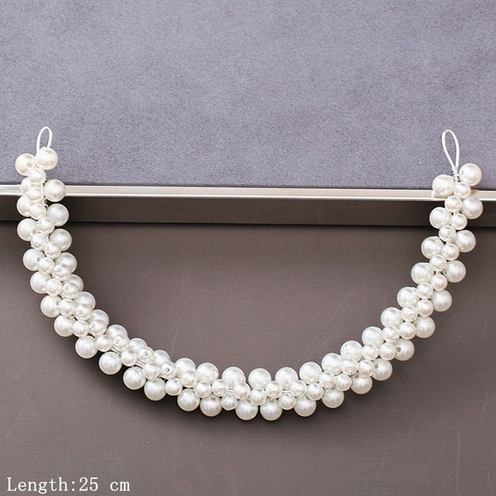 Pearl Rhinestone Headband Wedding Hair Accessories Bride Tiara Headband