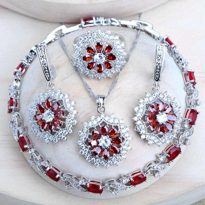 Silver 925 Cubic Zirconia Costume Jewelry set