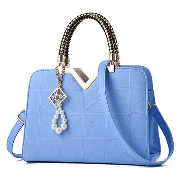 Women Multi-Pocket Zipper Shoulder Bag PU Leather Crossody Bag