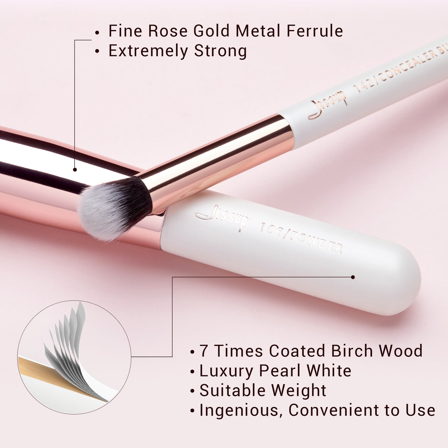 Makeup Brushes Set Pearl-White-Rose-Gold Pinceaux Maquillage Cosmetic Tools Eyeshadow Powder Definer 6-25pcs