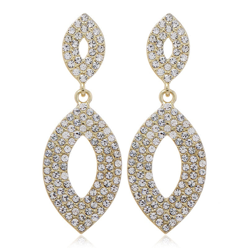 Luxury Rhinestone Crystal Long Tassel Bridal Drop Dangling Earrings Wedding Jewelry