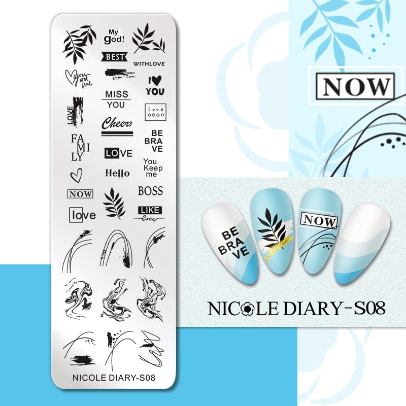 Abstract Face Design Stamp Plates Leaf Flower Nail Art Stamping Template Printing Stencil Image Tool