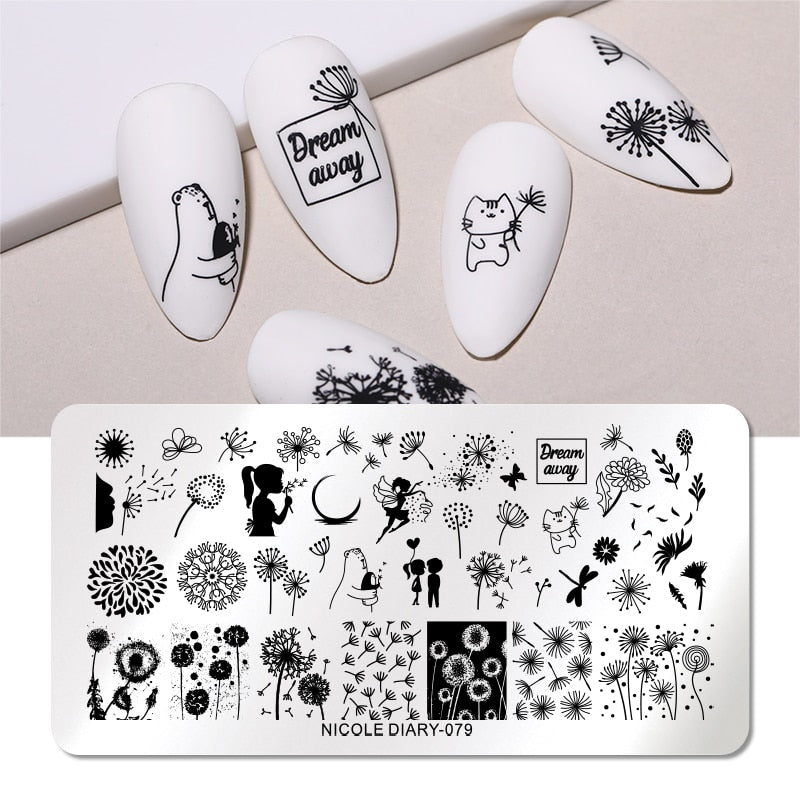 Abstract Face Design Stamp Plates Leaf Flower Nail Art Stamping Template Printing Stencil Image Tool