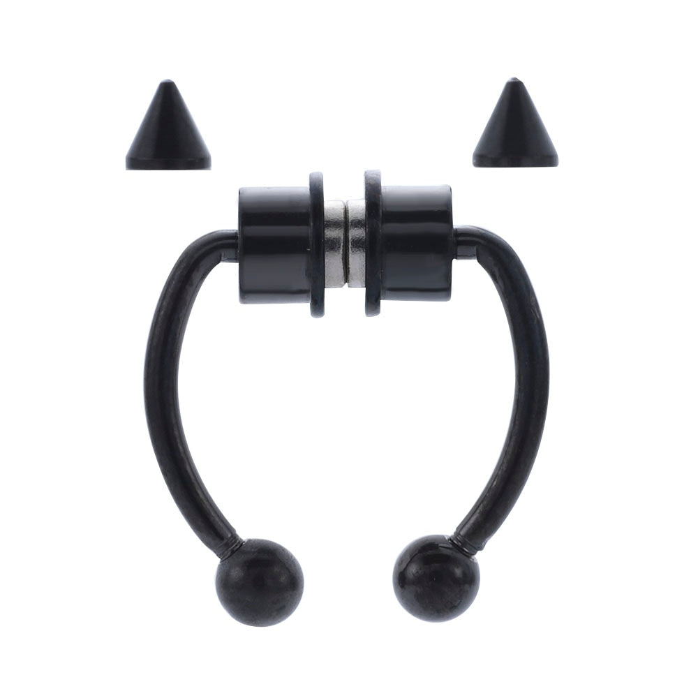 1pcs U Shaped Fake Nose Ring Hip Hoop Septum Rock Stainless Steel Magnet Nose Piercing