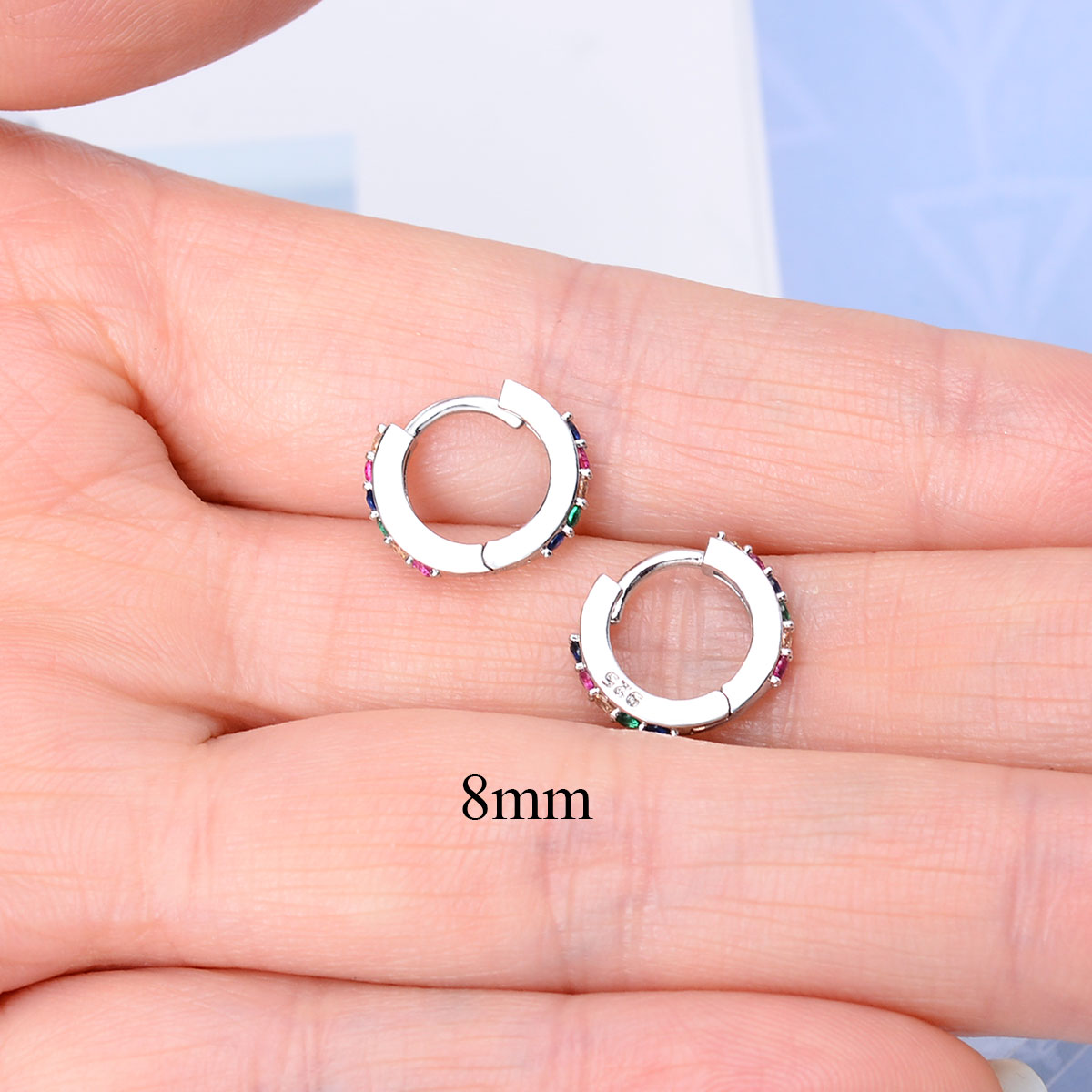 2 Pcs Rainbow Tiny Rings Cartilage Small Helix Piercing Conch Earlobe Tragus Circle