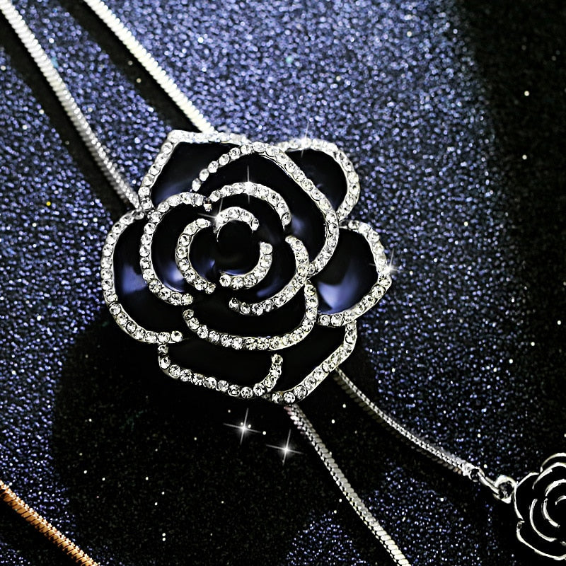 Camellia Sweater Necklaces Long Necklace Trend Flower Rose Luxury Brand Jewelry